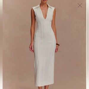 Meshki Cream Midi Dress